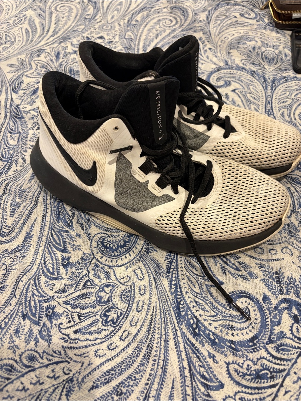 Nike Men’s Air Precision II Basketball Shoes - White/Black